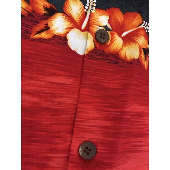 BISHOP ST. APPAREL Blood Orange Hawaiian Shirt Cotton Tropical Beach Sz M EUC - Picture 6 of 7